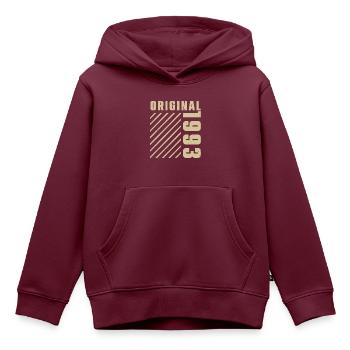 Original 1993 Authentischer Jahrgang Bursdag von 1993 - Kinder Premium Organic Hoodie - Burgunderrot - Vorne - AI Model Kid Female (0cm)