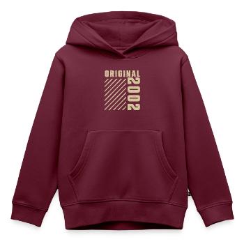 Original 2002 Authentisch 2002 Vintage Bursdag - Kinder Premium Organic Hoodie - Burgunderrot - Vorne - AI Model Kid Female (0cm)