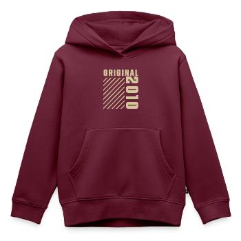 Original 2010 Authentic 2010 Vintage Bursdag - Kinder Premium Organic Hoodie - Burgunderrot - Vorne - AI Model Kid Female (0cm)