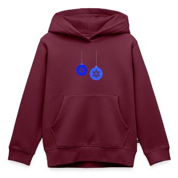 Weihnachtskugeln Stern frost - Kinder Premium Organic Hoodie - Burgunderrot - Vorne - AI Model Kid Female (0cm)