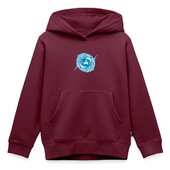 Kind von Poseidon - Kinder Premium Organic Hoodie - Burgunderrot - Vorne - AI Model Kid Female (0cm)