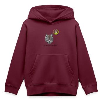 ELA Transparent - Kinder Premium Organic Hoodie - Burgunderrot - Vorne - AI Model Kid Female (0cm)