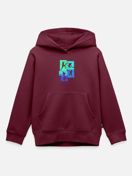 Retro Padel Tennis - Kinder Premium Organic Hoodie - Burgunderrot