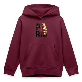paris sonnenuntergang - Kinder Premium Organic Hoodie - Burgunderrot - Vorne - AI Model Kid Female (0cm)