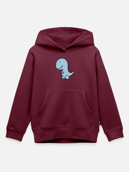 dino - Kinder Premium Organic Hoodie - Burgunderrot