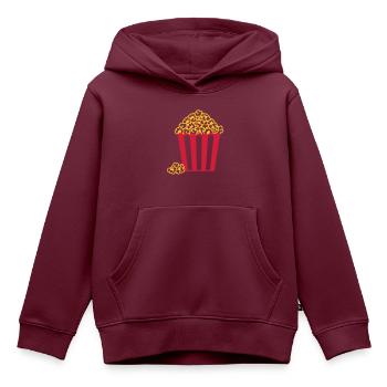 Popcorn - Kinder Premium Organic Hoodie - Burgunderrot - Vorne - AI Model Kid Female (0cm)
