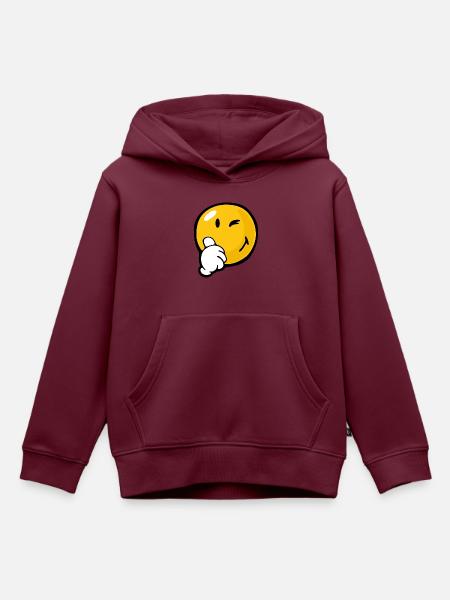 Smiley Certaint - Kinder Premium Organic Hoodie - Burgunderrot
