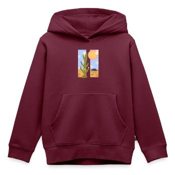 CACTUS - Kinder Premium Organic Hoodie - Burgunderrot - Vorne - AI Model Kid Female (0cm)