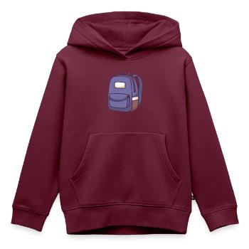 Schultasche - Kinder Premium Organic Hoodie - Burgunderrot - Vorne - AI Model Kid Female (0cm)