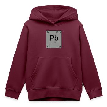 Blei, Periodensystem, Chemie, Physik, Element - Kinder Premium Organic Hoodie - Burgunderrot - Vorne - AI Model Kid Female (0cm)