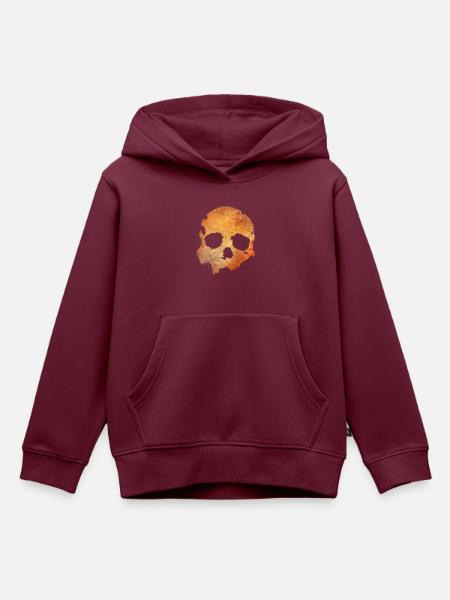 Schädel - Kinder Premium Organic Hoodie - Burgunderrot