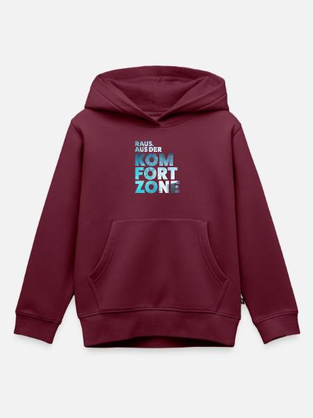 Raus aus der Komfortzone - Kinder Premium Organic Hoodie - Burgunderrot
