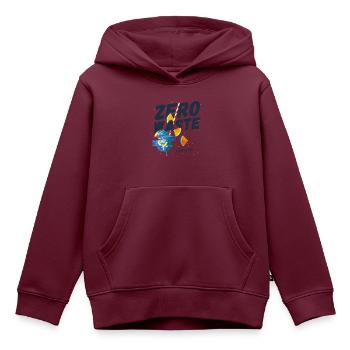 Zero waste, planet B - Kinder Premium Organic Hoodie - Burgunderrot - Vorne - AI Model Kid Female (0cm)