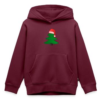 Weihnachtsbaum - Kinder Premium Organic Hoodie - Burgunderrot - Vorne - AI Model Kid Female (0cm)