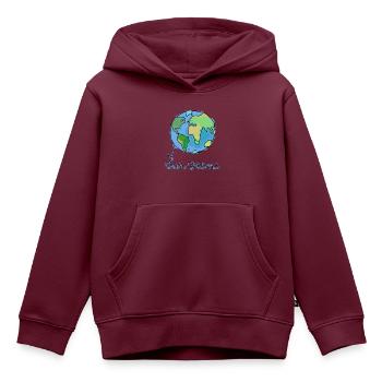 Planet - Kinder Premium Organic Hoodie - Burgunderrot - Vorne - AI Model Kid Female (0cm)