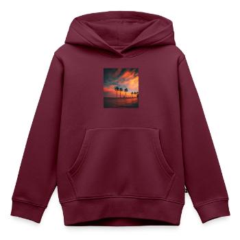 Fesselnde Sonnenuntergänge: Schönheit der Natur auf dem Display - Kinder Premium Organic Hoodie - Burgunderrot - Vorne - AI Model Kid Female (0cm)