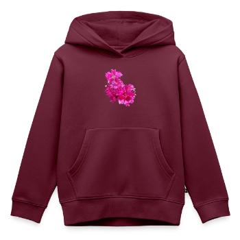oleander,blume,lotus,ranke,floral,Blumen - Kinder Premium Organic Hoodie - Burgunderrot - Vorne - AI Model Kid Female (0cm)