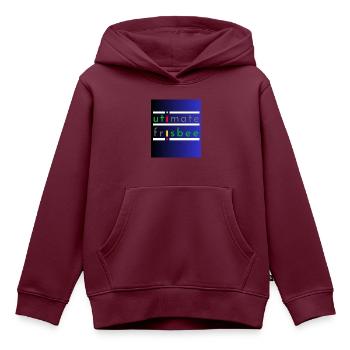Strand5 1 - Kinder Premium Organic Hoodie - Burgunderrot - Vorne - AI Model Kid Female (0cm)