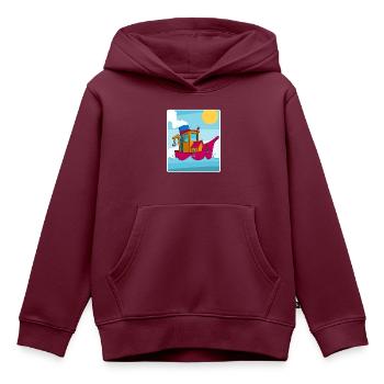 Buntes Bild eines lustigen Schleppers - Kinder Premium Organic Hoodie - Burgunderrot - Vorne - AI Model Kid Female (0cm)