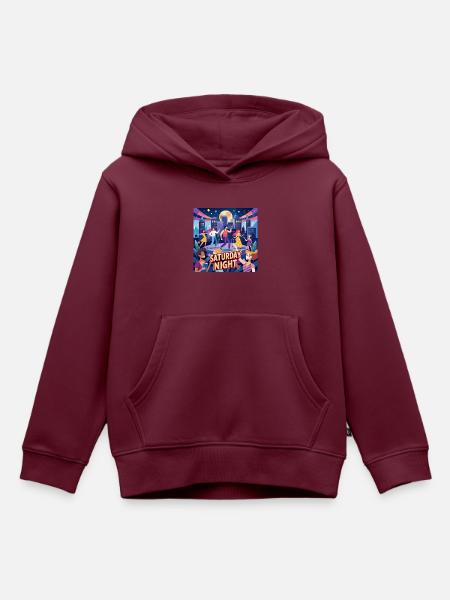 Saturday Night - Kinder Premium Organic Hoodie - Burgunderrot
