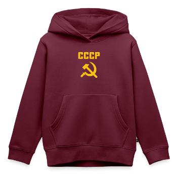 Soviet - Hammer und Sichel Sowjetunion - Kommunist - Kinder Premium Organic Hoodie - Burgunderrot - Vorne - AI Model Kid Female (0cm)