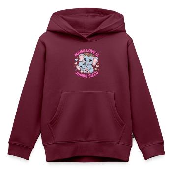 Mama Elefant Shirt Muttertag Geschenk Mutterliebe - Kinder Premium Organic Hoodie - Burgunderrot - Vorne - AI Model Kid Female (0cm)