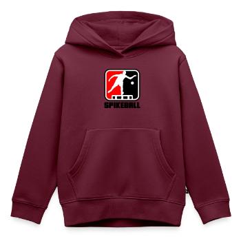 Farben änderbar | Roundnet Spike Ball Spikeball - Kinder Premium Organic Hoodie - Burgunderrot - Vorne - AI Model Kid Female (0cm)