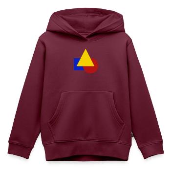 Geometrisch - Kinder Premium Organic Hoodie - Burgunderrot - Vorne - AI Model Kid Female (0cm)