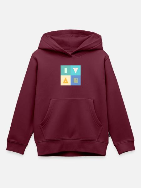 Ivan Name Jungenname Baby bunt - Kinder Premium Organic Hoodie - Burgunderrot