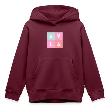 Ayla Baby Name Mädchen pink - Kinder Premium Organic Hoodie - Burgunderrot - Vorne - AI Model Kid Female (0cm)