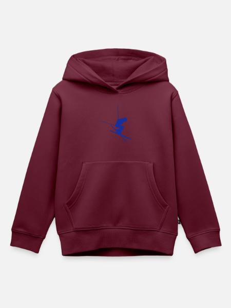 ski - Kinder Premium Organic Hoodie - Burgunderrot