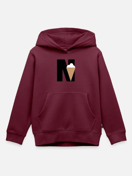 NICE. - Kinder Premium Organic Hoodie - Burgunderrot