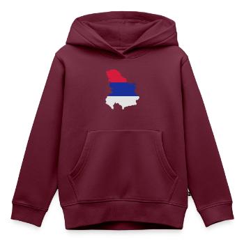Serbien - Kinder Premium Organic Hoodie - Burgunderrot - Vorne - AI Model Kid Female (0cm)
