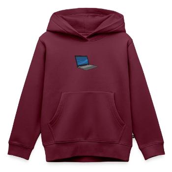 Laptop Computer Tastatur PC Notebook Geschenk Idee - Kinder Premium Organic Hoodie - Burgunderrot - Vorne - AI Model Kid Female (0cm)
