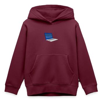 Laptop Computer Tastatur PC Notebook Geschenk Idee - Kinder Premium Organic Hoodie - Burgunderrot - Vorne - AI Model Kid Female (0cm)