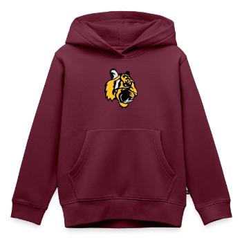 Tigergesicht Cartoon-Maskottchen 28 - Kinder Premium Organic Hoodie - Burgunderrot - Vorne - AI Model Kid Female (0cm)