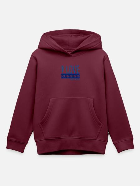 I love Running - Kinder Premium Organic Hoodie - Burgunderrot