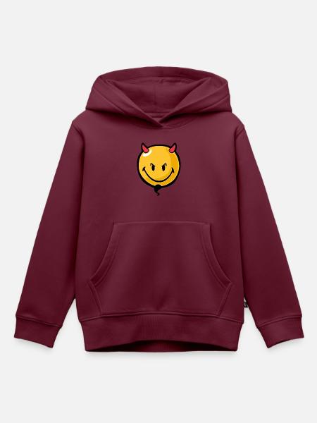 Smiley devil - Kinder Premium Organic Hoodie - Burgunderrot