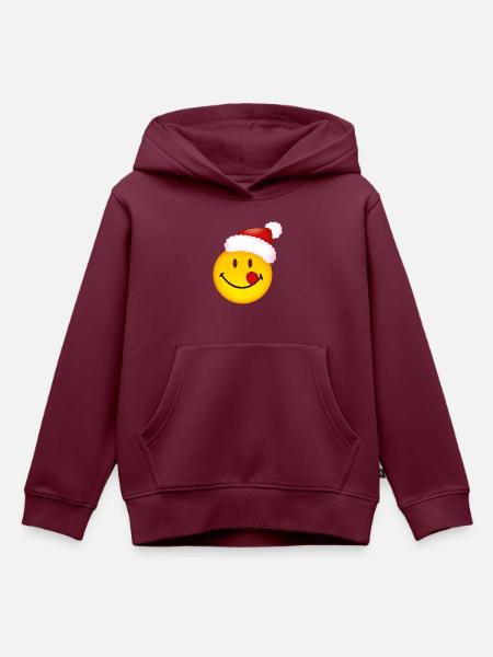 Smiley Cheeky Christmas - Kinder Premium Organic Hoodie - Burgunderrot