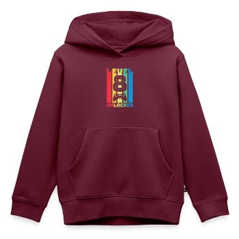 8-jähriger Video-Gamer-Geburtstag - Kinder Premium Organic Hoodie - Burgunderrot - Vorne - AI Model Kid Female (0cm)