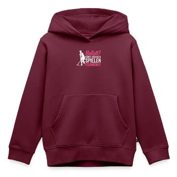 Feldhockey Hockey Hockeyspielerin - Kinder Premium Organic Hoodie - Burgunderrot - Vorne - AI Model Kid Female (0cm)