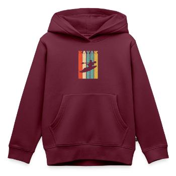 Vertikale Streifen des Wildwasserkajaks - Kinder Premium Organic Hoodie - Burgunderrot - Vorne - AI Model Kid Female (0cm)