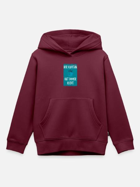 Schiff Schifffahrt Boot Kreuzfahrt - Kinder Premium Organic Hoodie - Burgunderrot