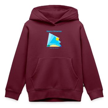 Düne du Pilat, Frankreich - Kinder Premium Organic Hoodie - Burgunderrot - Vorne - AI Model Kid Female (0cm)