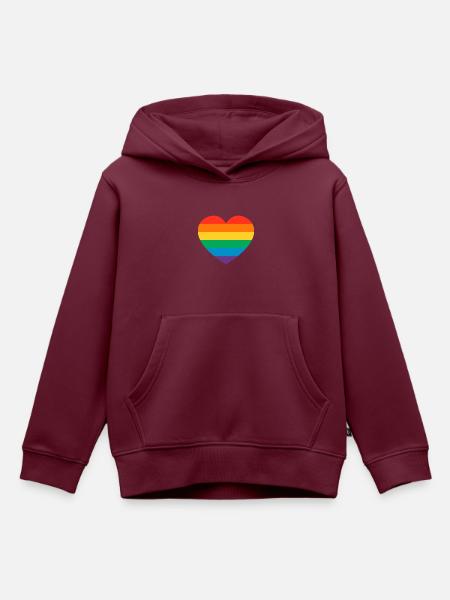 Rainbow - Kinder Premium Organic Hoodie - Burgunderrot