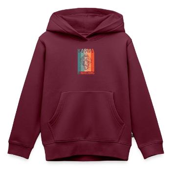 karma - Kinder Premium Organic Hoodie - Burgunderrot - Vorne - AI Model Kid Female (0cm)