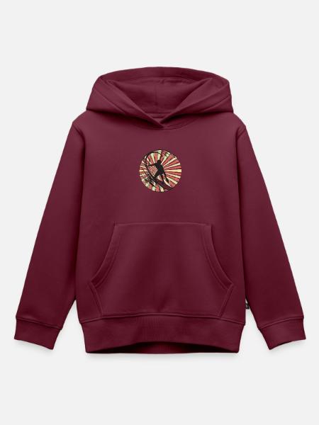 Surfing - Kinder Premium Organic Hoodie - Burgunderrot