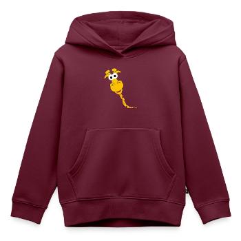 Giraffe - lustig, in Comicstyle - Kinder Premium Organic Hoodie - Burgunderrot - Vorne - AI Model Kid Female (0cm)