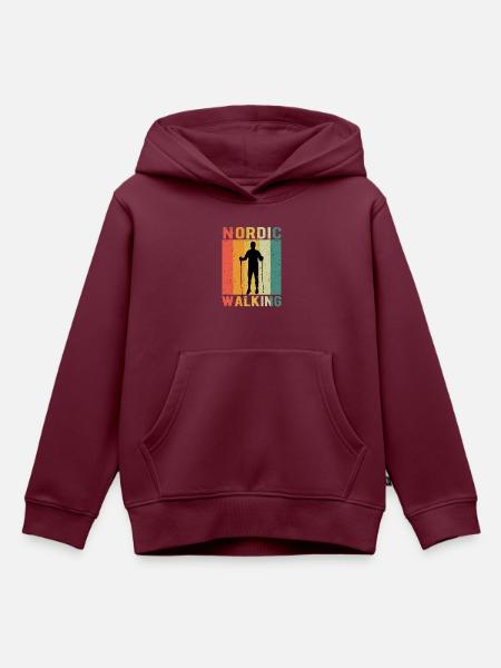 Nordic Walking - Kinder Premium Organic Hoodie - Burgunderrot