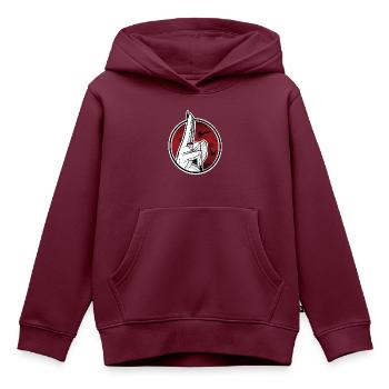 Manga Hand & Krähen - Kinder Premium Organic Hoodie - Burgunderrot - Vorne - AI Model Kid Female (0cm)